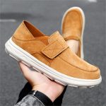 spring casual genuine leather men loafers comfort breathable cushioning men shoes