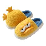 Winter Cartoon Duck Slippers Home Warm Fluffy Plush Cotton Thick Bottom Non-Slip Slippers For Women