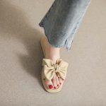 Bowknot breathable ladies shoes gentlewoman soft sole single shoes cute flat shoes ladies