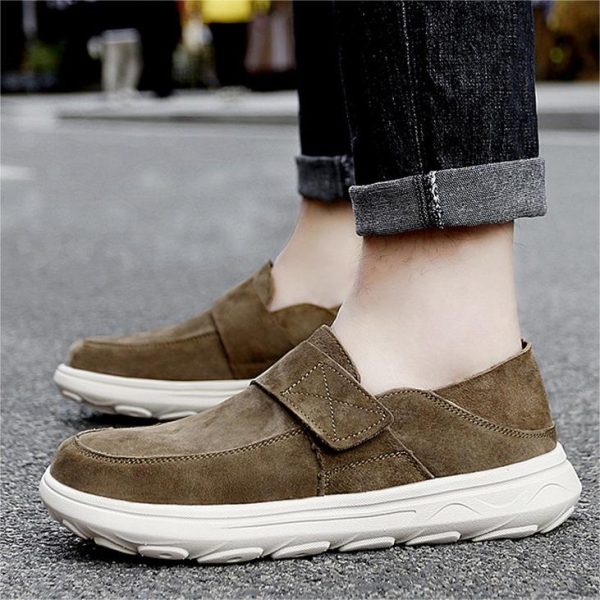 spring casual genuine leather men loafers comfort breathable cushioning men shoes