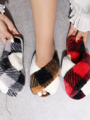 Winter Casual Plush Women's Slippers Indoor Home Fur Slippers For Women Style