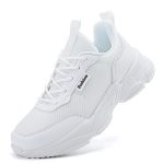 Casual sneakers Trendy Mesh Breathable Thick Bottom Soft Sole  White Sports Shoes For Women