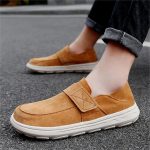 spring casual genuine leather men loafers comfort breathable cushioning men shoes