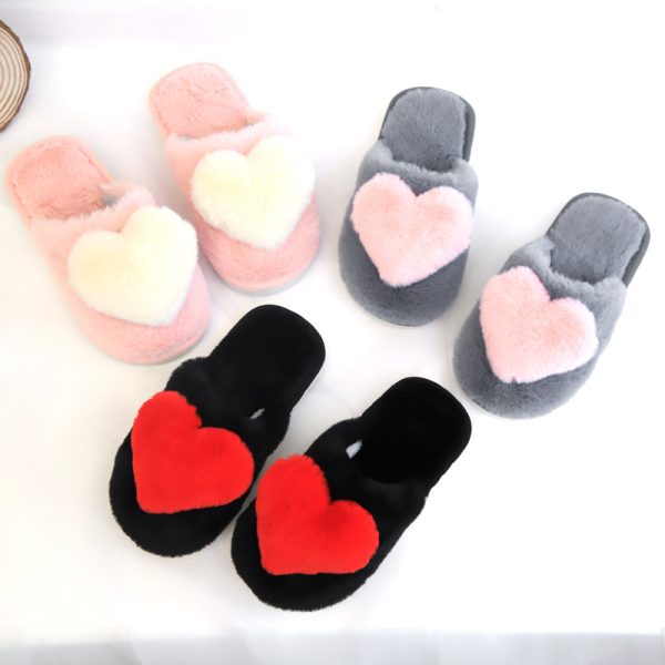 Indoor Comfortable Fur EVA Outsole Round Toe Anti Slip Home Warm Fluffy Plush Flat Slippers For Women Lady