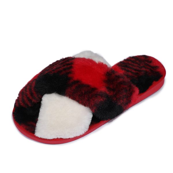 Winter Casual Plush Women's Slippers Indoor Home Fur Slippers For Women Style