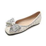 Princess luxury single shoes soft sole women's flat shoes elegant sweet fashion walking shoes