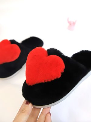 Indoor Comfortable Fur EVA Outsole Round Toe Anti Slip Home Warm Fluffy Plush Flat Slippers For Women Lady