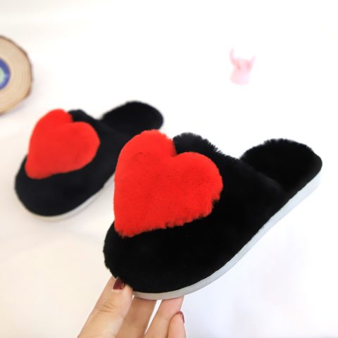 Indoor Comfortable Fur EVA Outsole Round Toe Anti Slip Home Warm Fluffy Plush Flat Slippers For Women Lady