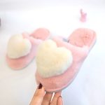 Indoor Comfortable Fur EVA Outsole Round Toe Anti Slip Home Warm Fluffy Plush Flat Slippers For Women Lady