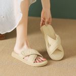 Cross strap slippers for women fashion women flats shoes comfortable grace ladies casual shoes