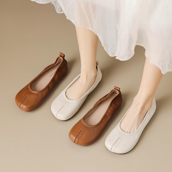 Retro office shoes soft sole women's comfortable flat shoes leisure slip on shoes