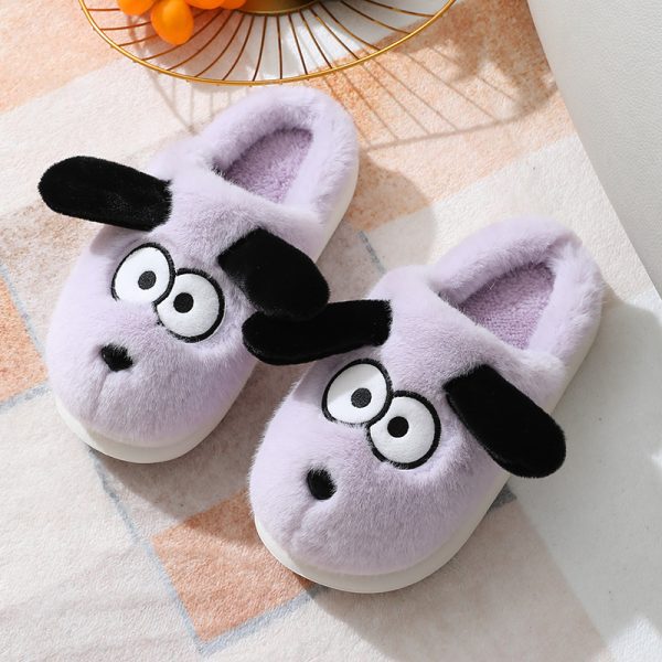 Hot Selling Plush Unisex Warm Indoor Slippers Cute Cartoon Soft Non-Slip Faux Fur Plush Bedroom Slippers For Women