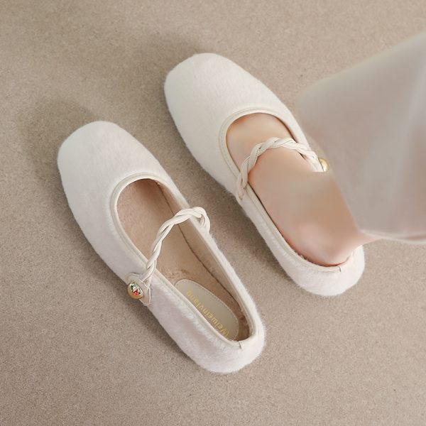 Elegant shoes low key luxury shoes women flats one line strap ladies casual shoes