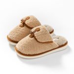 New Arrival Winter Cotton Slippers Women's Plush Simple Horn Buckle Home Warm Lamb Plush Slippers Home Wholesale