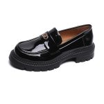 Simple slip on shoes women daily loafer shoes for women mature high heels shoes for women