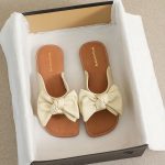 Bowknot slippers for women gentle slippers comfortable woman shoes simplicity flat shoes ladies