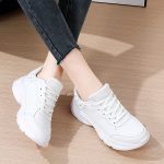 Hot Selling Fashionable Spring Leather Casual Women Sneakers Lightweight Running Sports Shoes