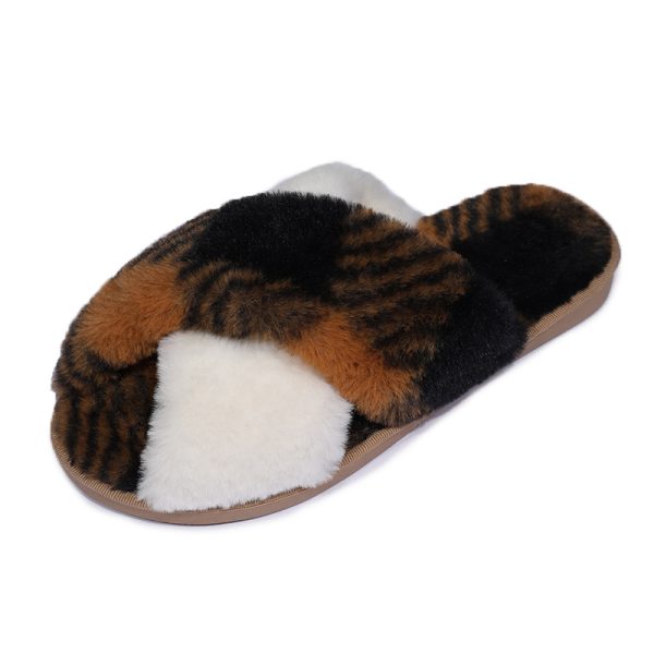 Winter Casual Plush Women's Slippers Indoor Home Fur Slippers For Women Style