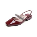 Sweet women's shoes gentle rhinestone single shoes square toe high heels shoes for women