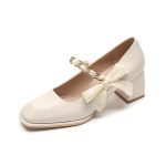 Minimalism gentlewoman ladies shoes sweet single shoes bowknot high heels shoes for women