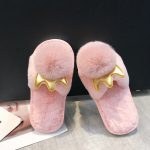 fashion parent-child indoor winter children's plush comfortable women's open toe slippers