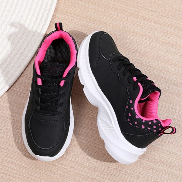 Hot Selling Fashionable Spring Leather Casual Women Sneakers Lightweight Running Sports Shoes