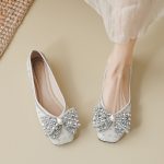 Princess luxury single shoes soft sole women's flat shoes elegant sweet fashion walking shoes