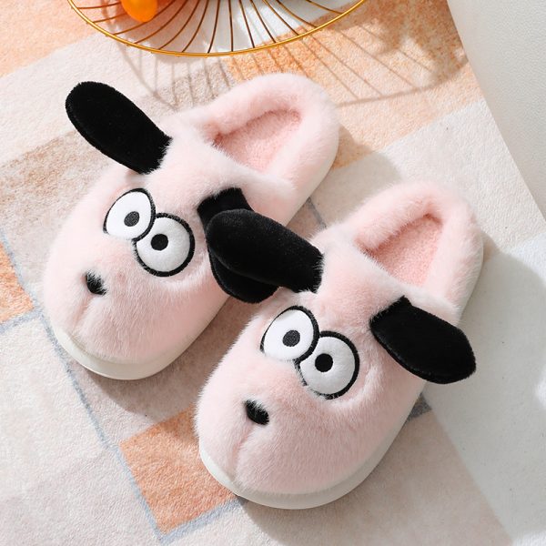 Hot Selling Plush Unisex Warm Indoor Slippers Cute Cartoon Soft Non-Slip Faux Fur Plush Bedroom Slippers For Women